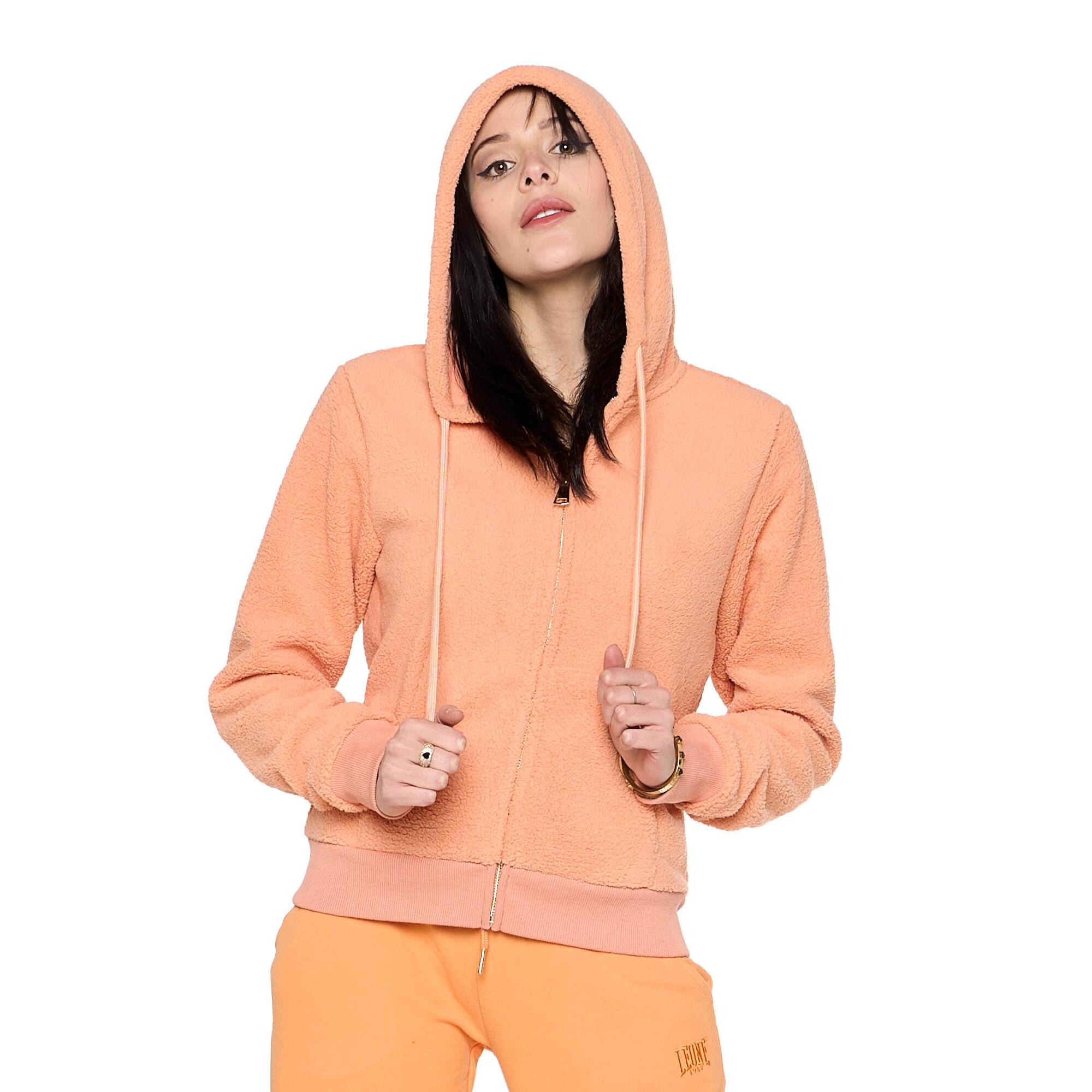 Chaqueta sherpa de mujer de invierno con capucha y cremallera 'Relaxed'