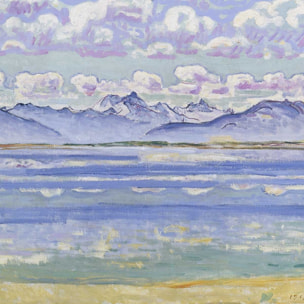 Poster Le Weisshorn vu du Montana - Ferdinad Hodler Affiche sous cadre bois