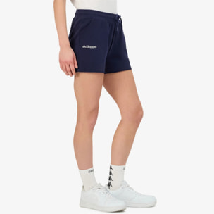 Kappa - Pantaloni Corti Donna Blu - Logo Fefra