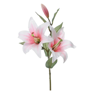 Lilium Composto Da 3 Fiori. Altezza 65 Cm - Pezzi 6 - 17X65X15cm - Colore: Rosa - Bianchi Dino - Fiori Artificiali