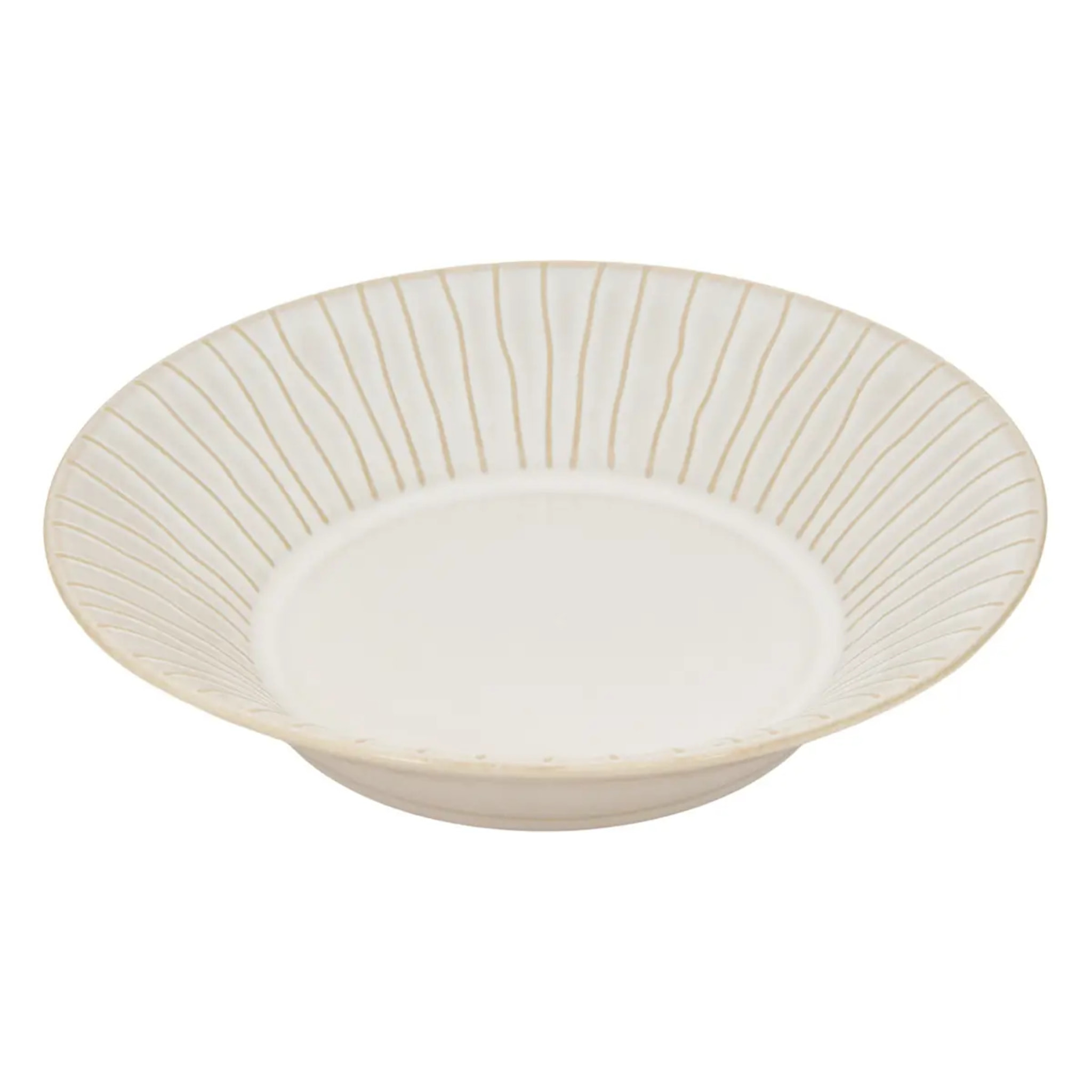 Lot de 6 Assiette creuse à bord rayé Camille D.20cm blanc