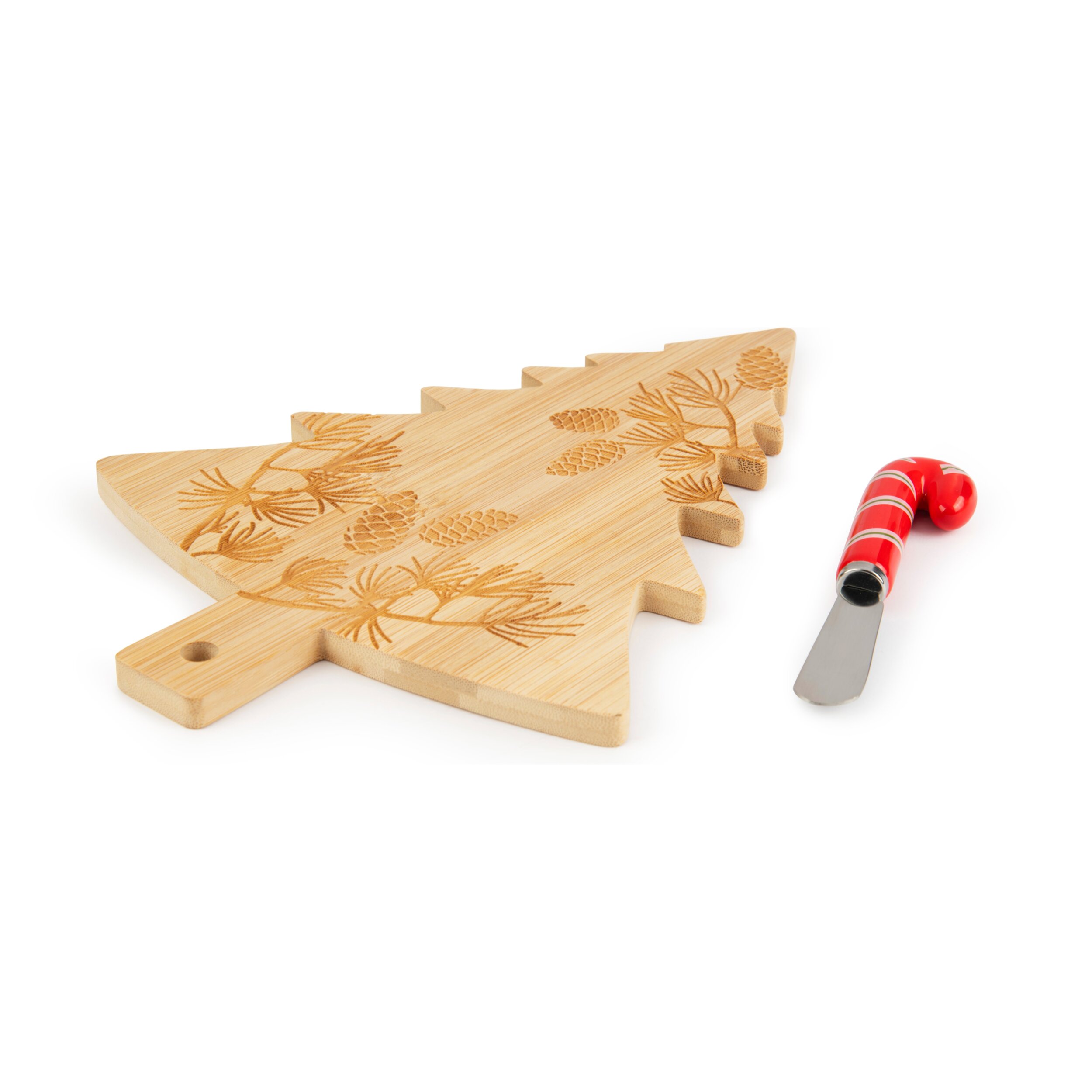 Set Tagliere con Spalmaburro Excelsa- Christmas Wood, Bambù Legno Naturale