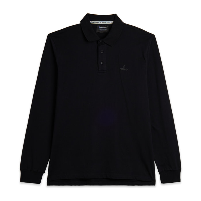 Polo manica lunga con spacchi laterali