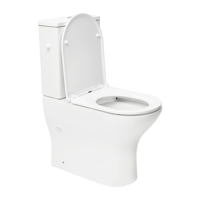 Brevis Combi WC à poser sans bride en céramique compatible PMR avec abattant SoftClose, blanc (SATBRE033RREXVPP)