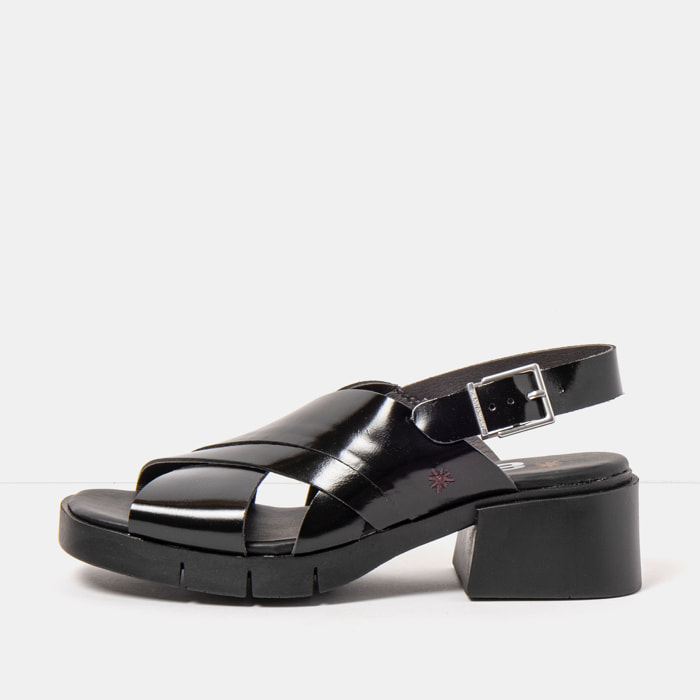 Sandalias con tacón 2063 NAPPA SHINNY BLACK / VARSOVIA color Black