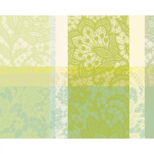 Set pur coton motif jacquard vert Mille dentelles prairie
