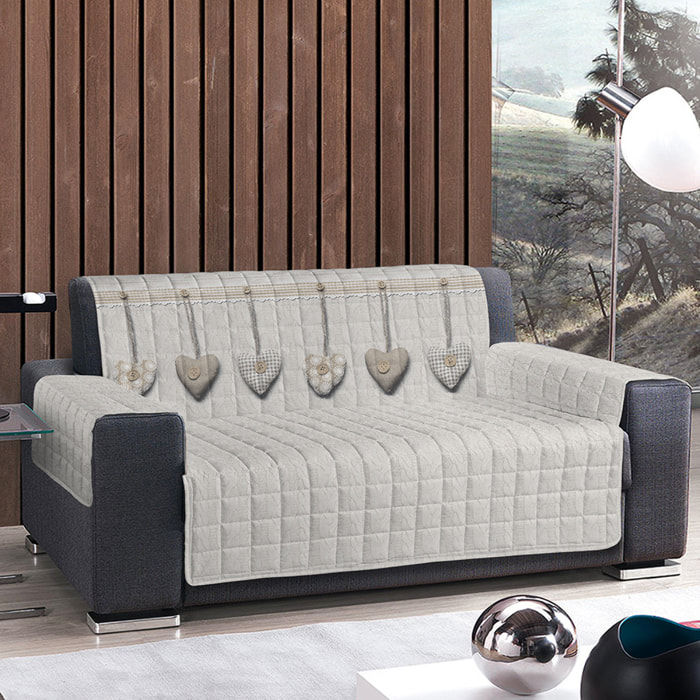 Copridivano cuore appeso beige