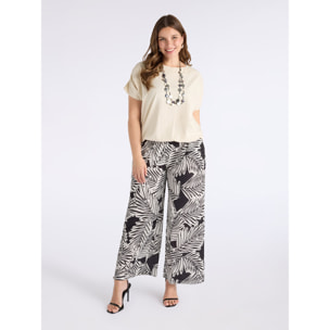 Fiorella Rubino - Pantaloni ampi stampati - Nero