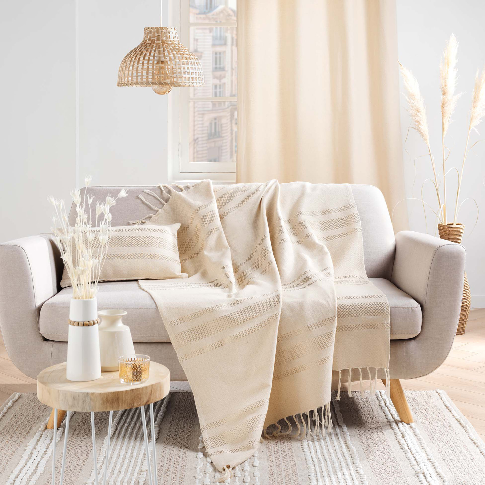 Coussin déhoussable - Naturel