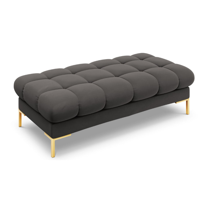 Banc "Bali" 2 places en velours gris foncé