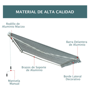 Toldo con áÂngulo Ajustable de Aluminio 2.95x2.5m Verde