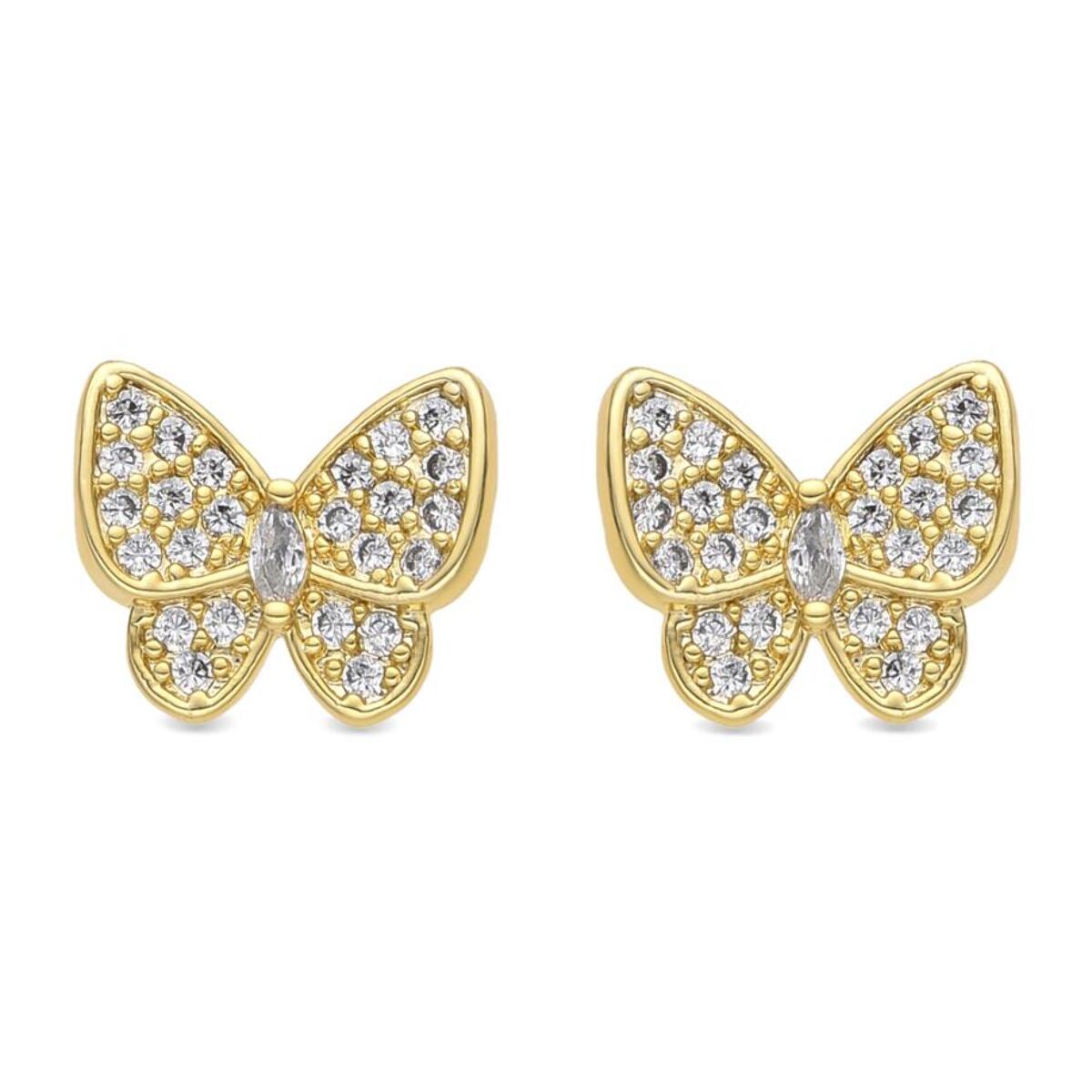 Pendientes acabado oro amarillo de 18k y Circonita Brillante