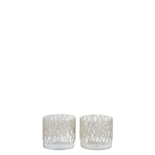 J-Line photophore Perlé - verre - transparent/beige - medium - 2 pcs