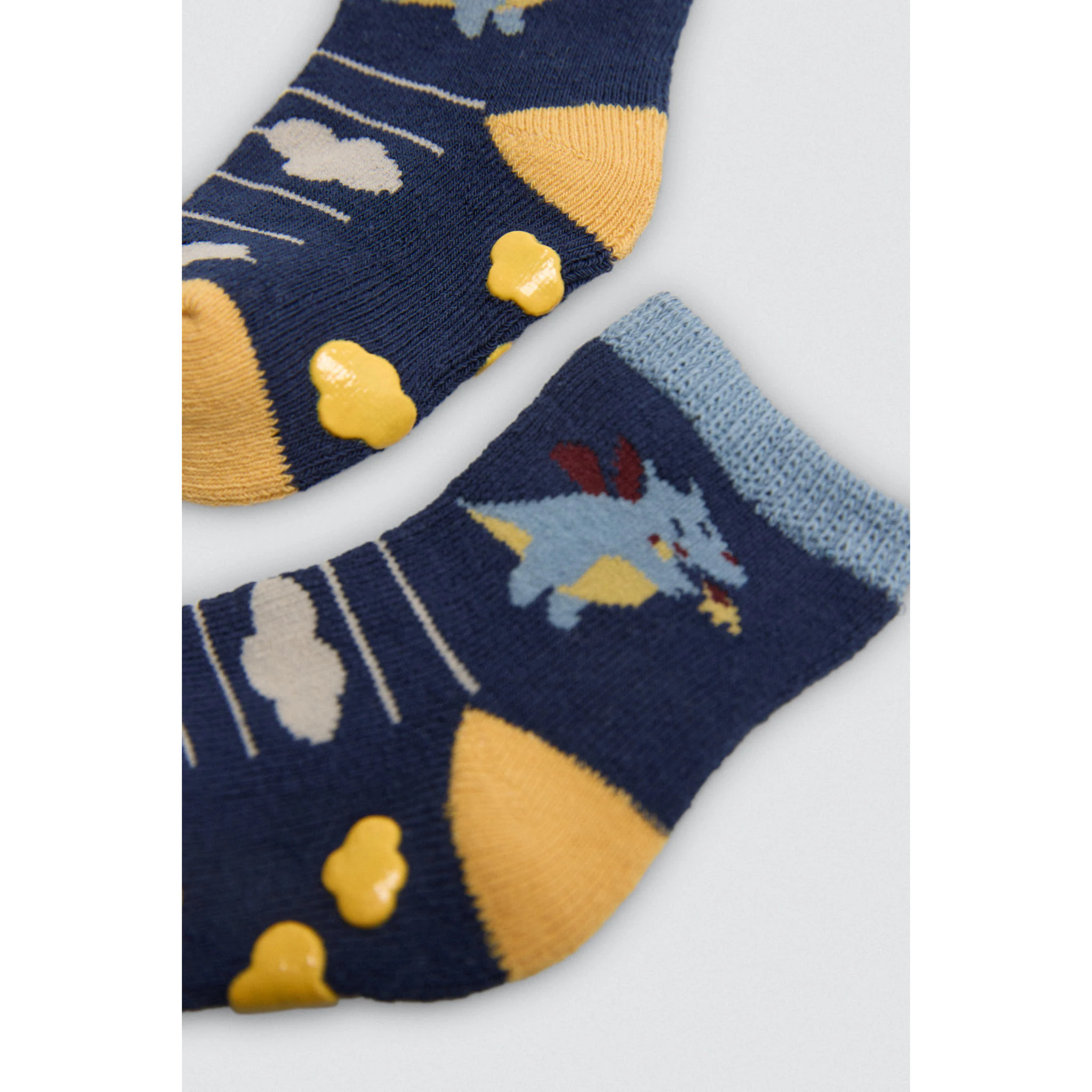 Confezione da 4 calzini termici antiscivolo per neonato Dragon Tale