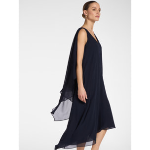 Elena Mirò - Abito lungo in georgette - Blu