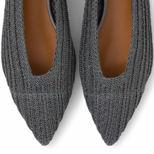 Bailarina plana Bassi en punto metalizado