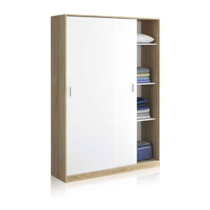 Armario Show 120 Blanco Artik (Blanco Mate) - Roble Canadian