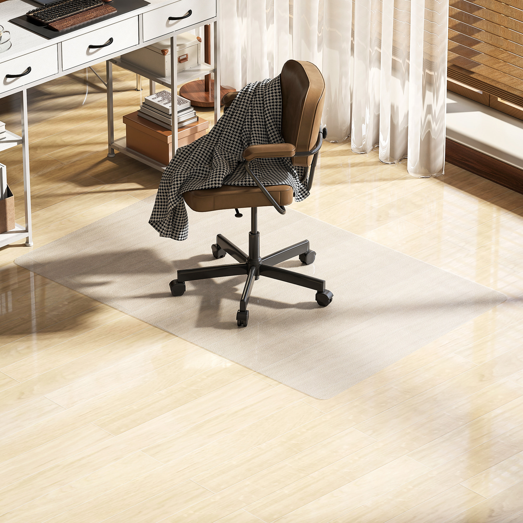 Alfombrilla Protectora para Suelos 100x150 cm Alfombra para Silla de Escritorio para Oficinas para el Hogar Transparente