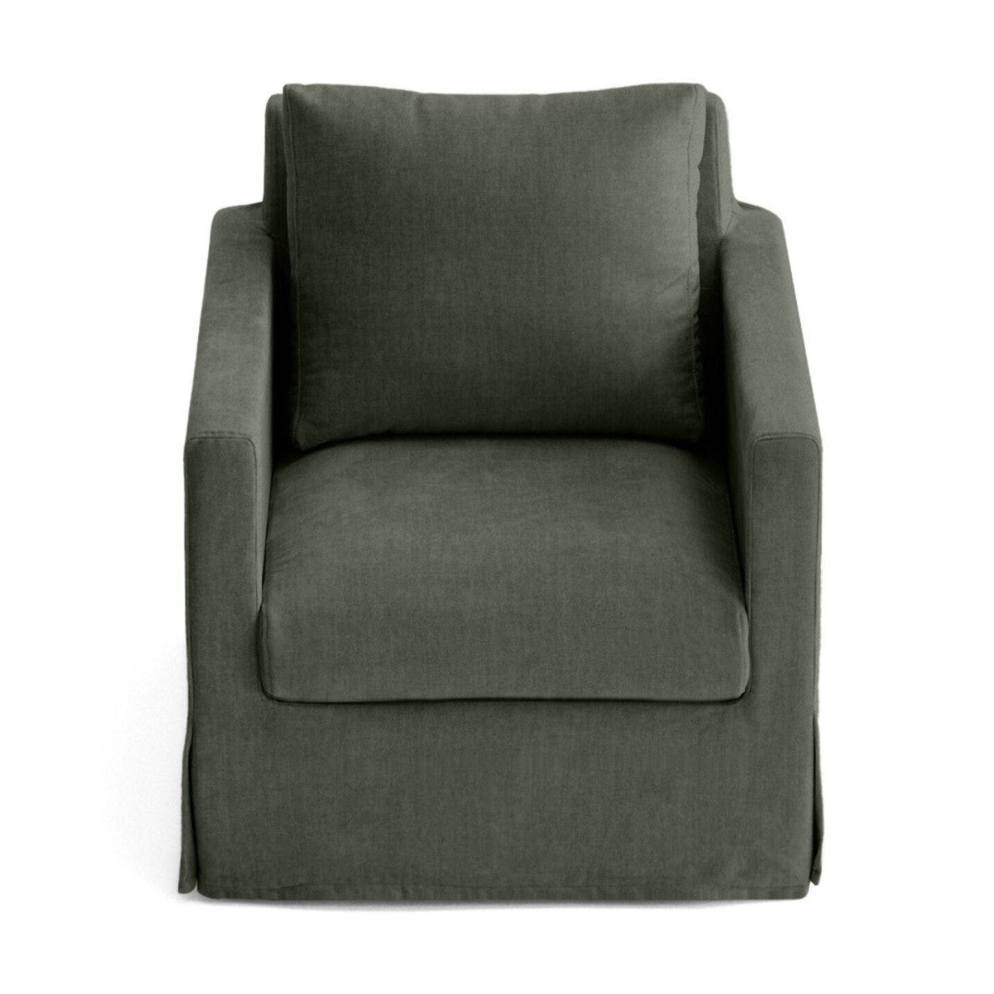 Serena - fauteuil déhoussable en velours - Vert