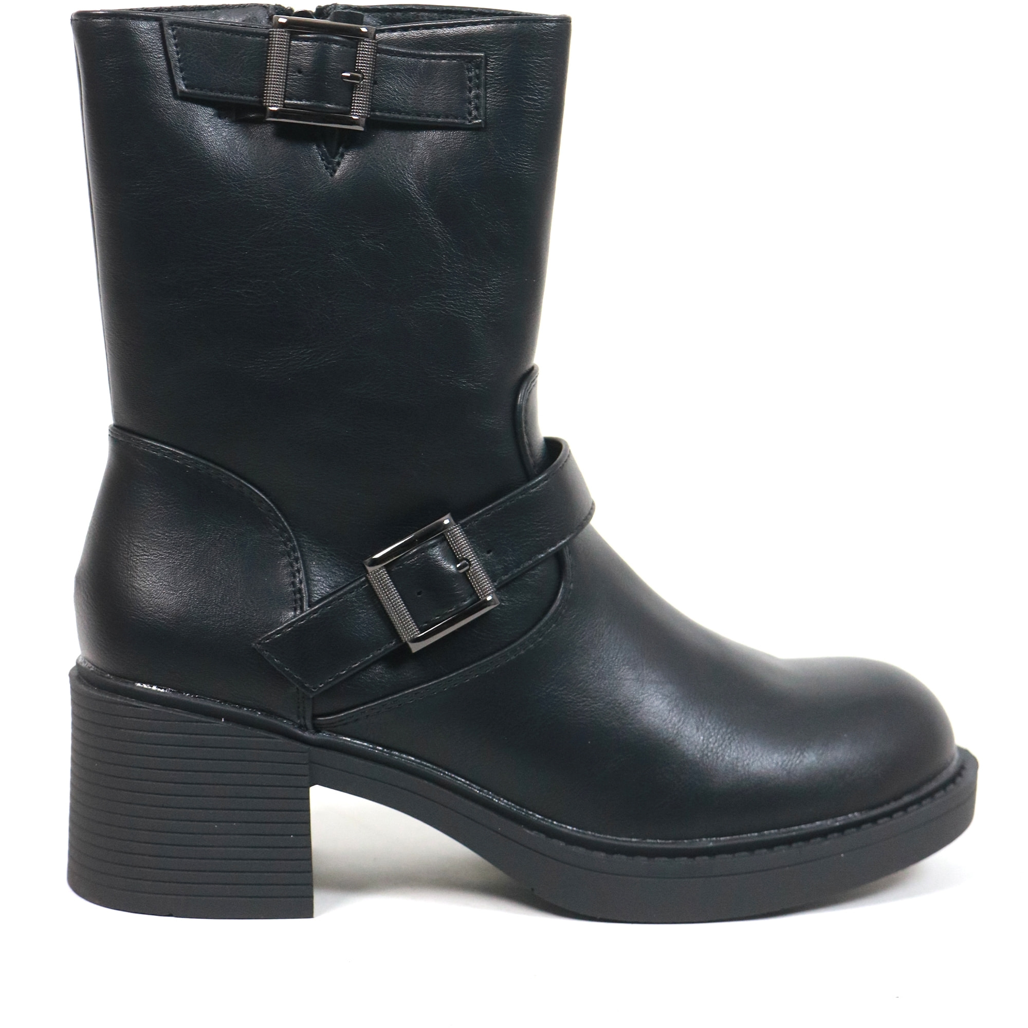 STIVALETTO CASUAL FIBBIE CHOCOLA' NERO