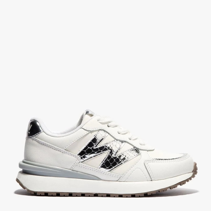 Zapatillas Deportivas Casual en Blanco con Logo Metalizado B&W