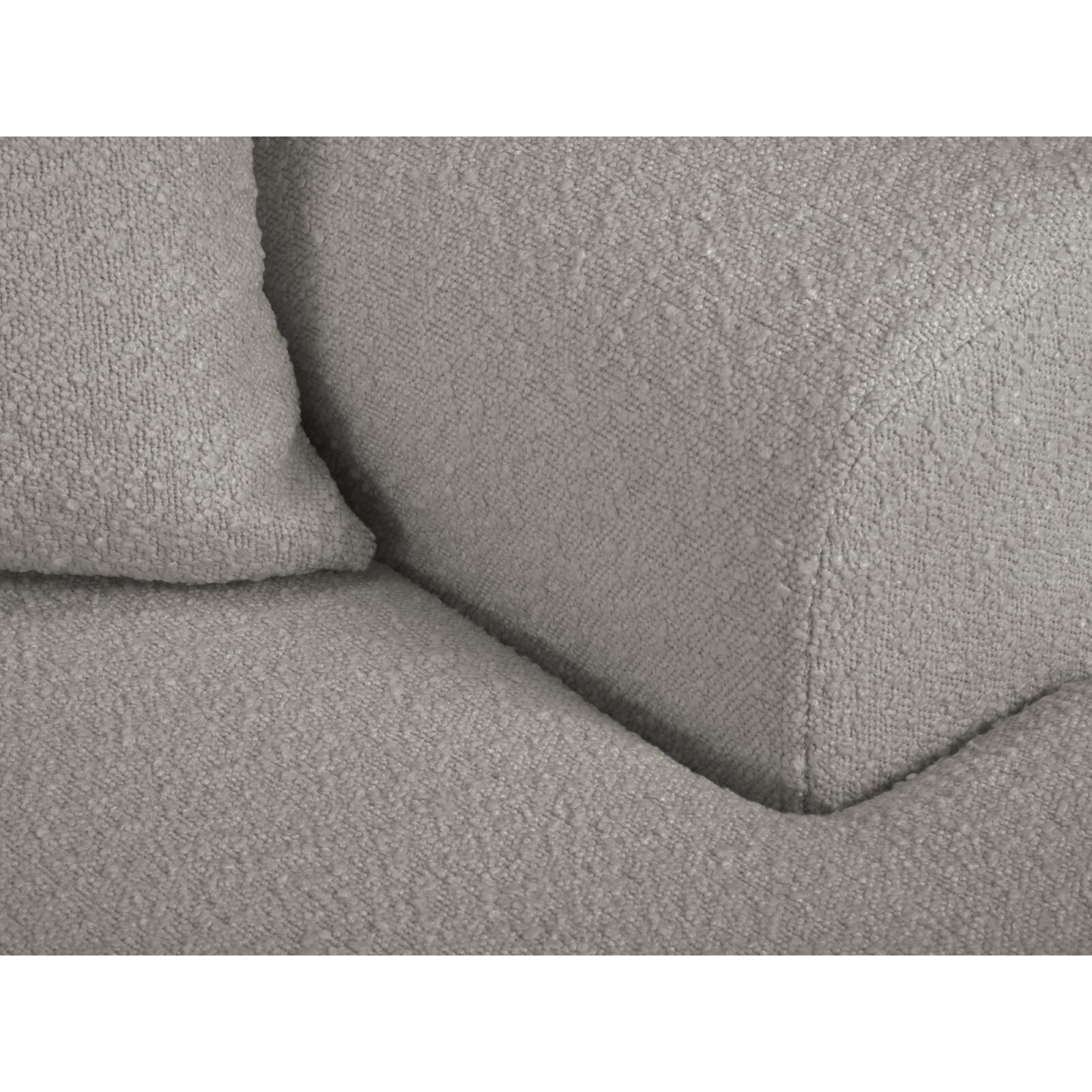 Canapé d'angle droit convertible avec coffre de rangement "Kyoto" 4 places en bouclé gris