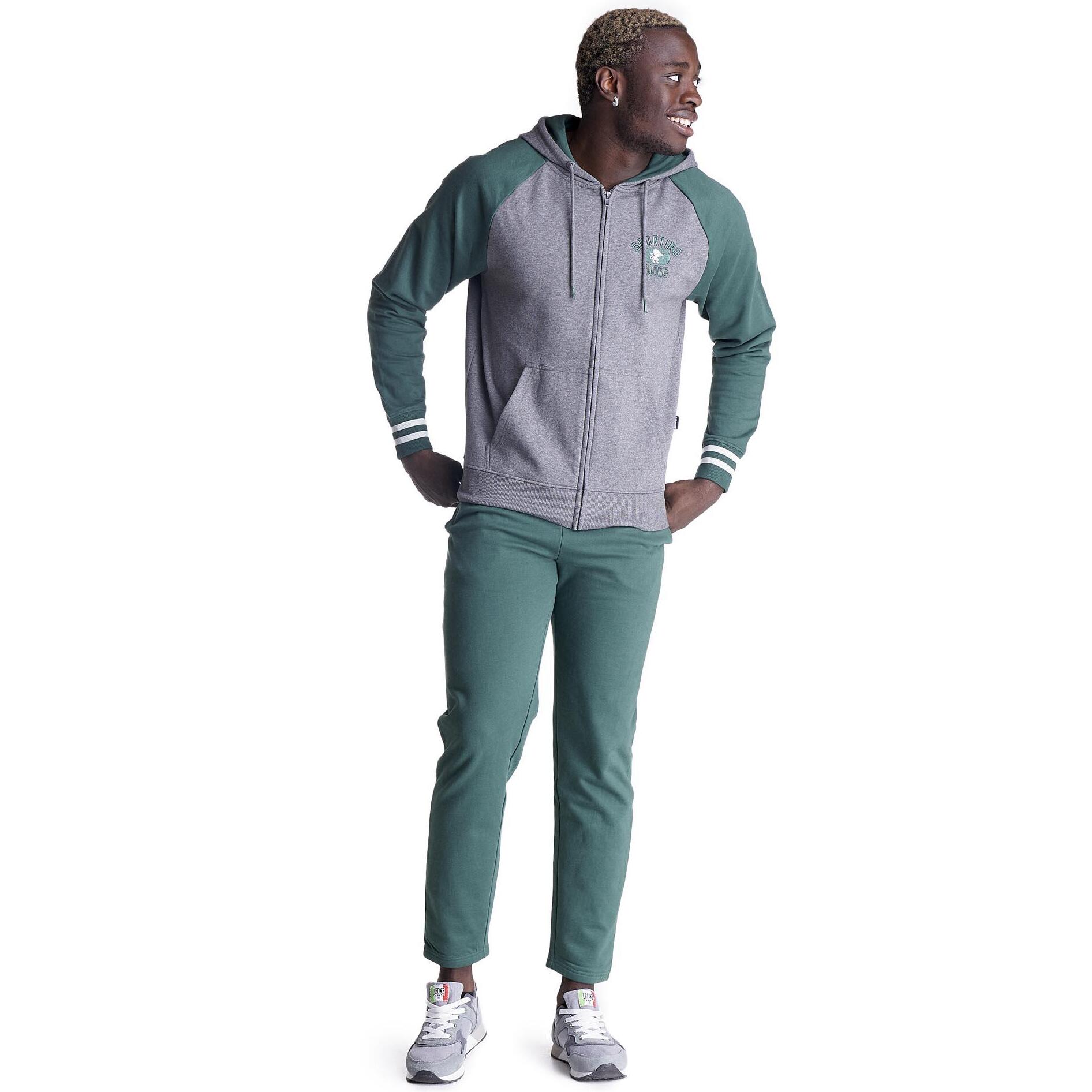 Tuta da uomo cappuccio full zip bicolor College