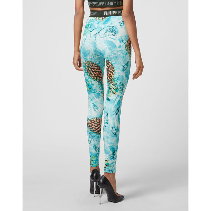 PHILIPP PLEIN Sport Leggings PINEAPPLE SKIES