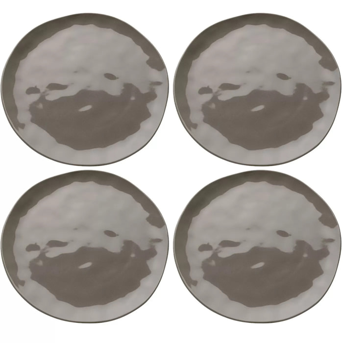 Assiettes Organic 26cm taupe set de 4 Kare Design