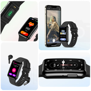 Smartwatch C6 con monitor cardiaco, de tensión y oxígeno en sangre. Notificaciones de aplicaciones.