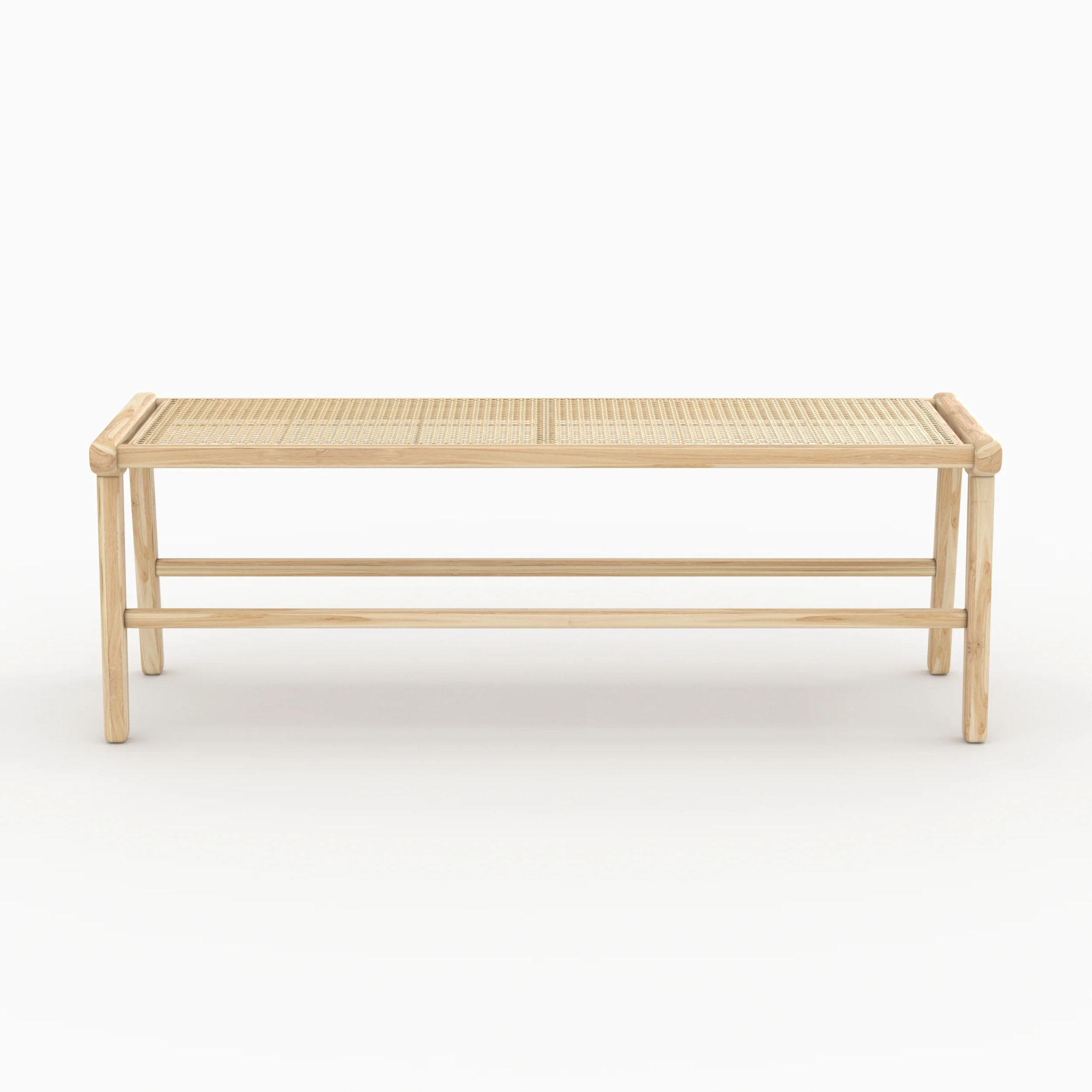 Banc 120 cm en bois de teck et cannage - Kuna