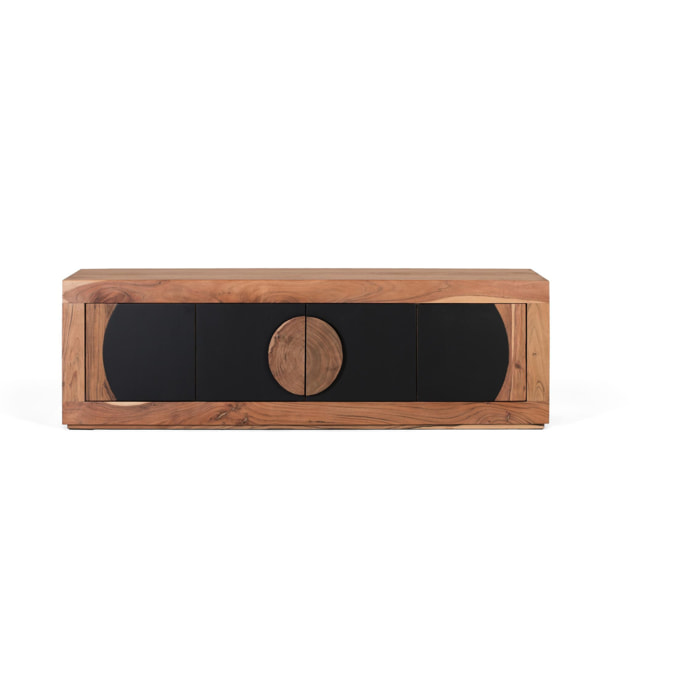 Mueble TV de Madera de Acacia 160 Cm Estilo Rústico Contemporáneo