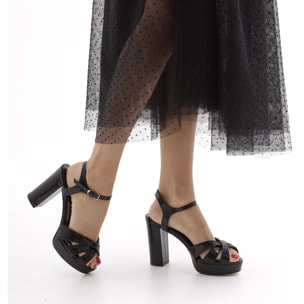 SANDALO PLATEAU PAILLETTES CHOCOLA' NERO