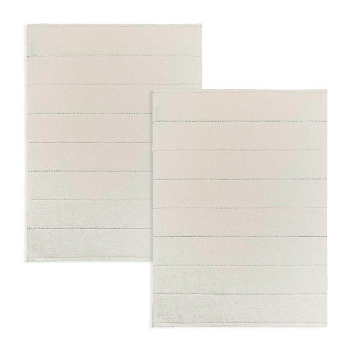 Set de 2 alfombras de baño BONE beige 50x70 cm - 100% algodón