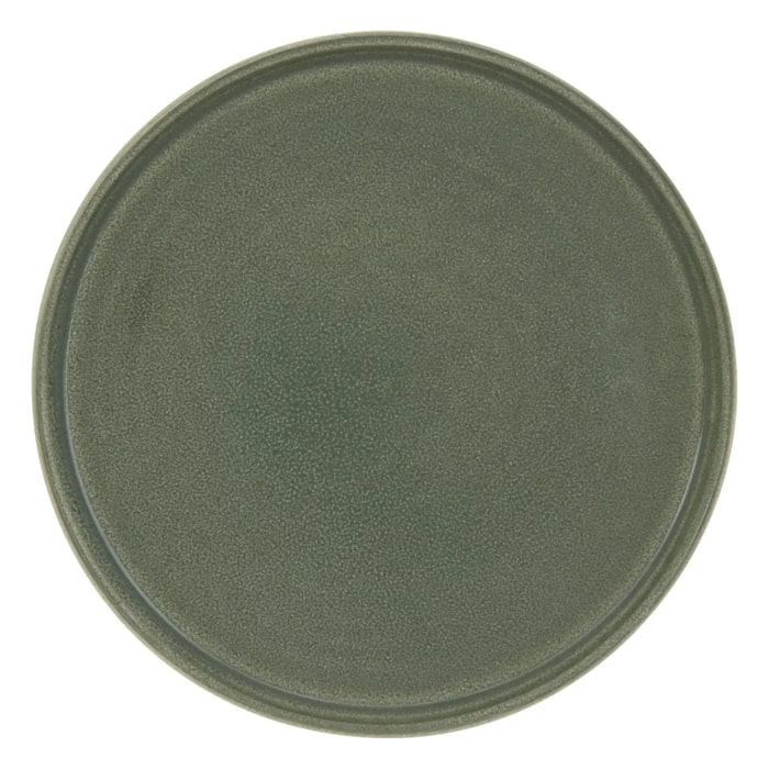 Assiette dessert Terre inconnue vert Kaki D21xH2cm