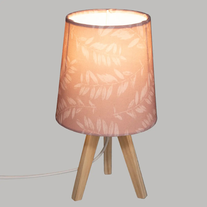 Lampe trépied enfant "Jungle" - rose H24 cm