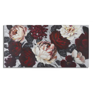 DIPINTO SU TELA WHITE/RED FLOWER LIGHTBACK CHARME1921 MULTICOLORE