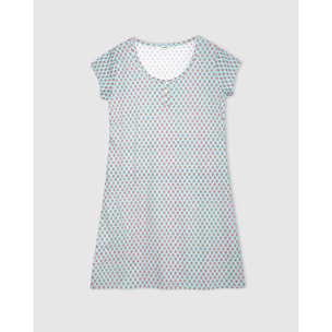 Camisón corto de algodón vega agua marina