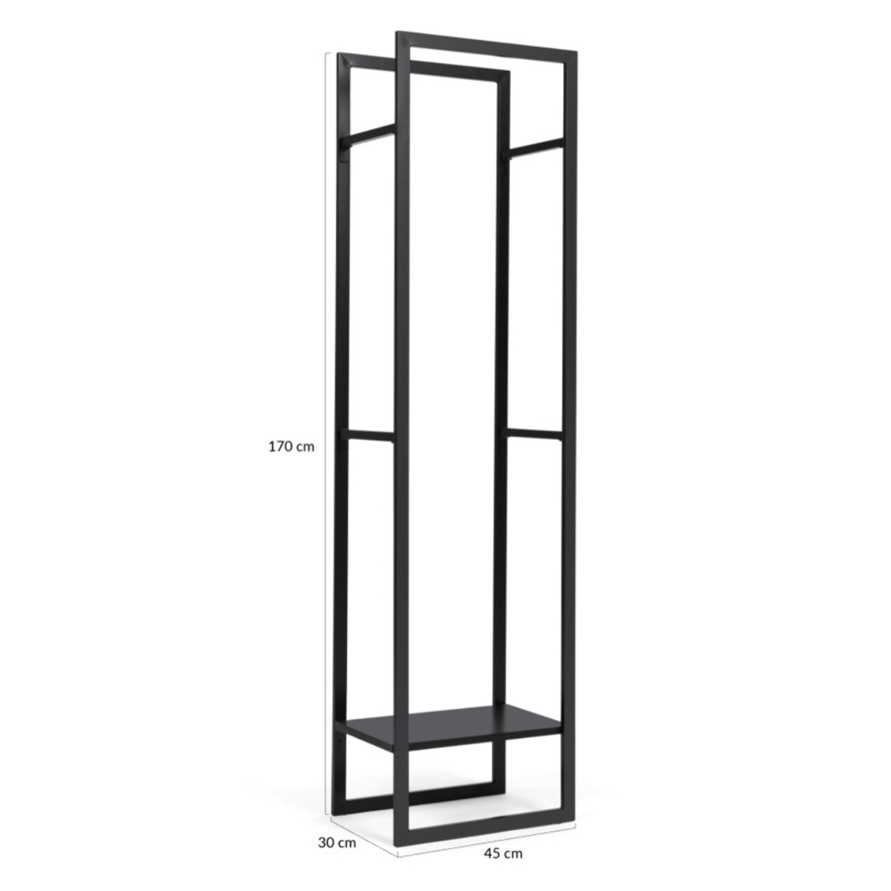 Range bûches vertical 170cm avec étagère et accessoires