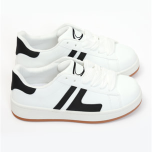 Sneakers in simil pelle bicolore