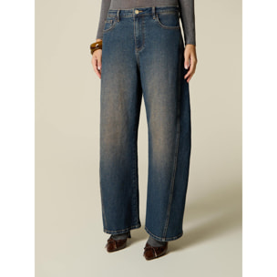Oltre - Jeans wide leg barrel - Blu
