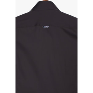 Camicia Uomo 2 Bottoni Button Down Slim Satin Unito Grigio Scuro