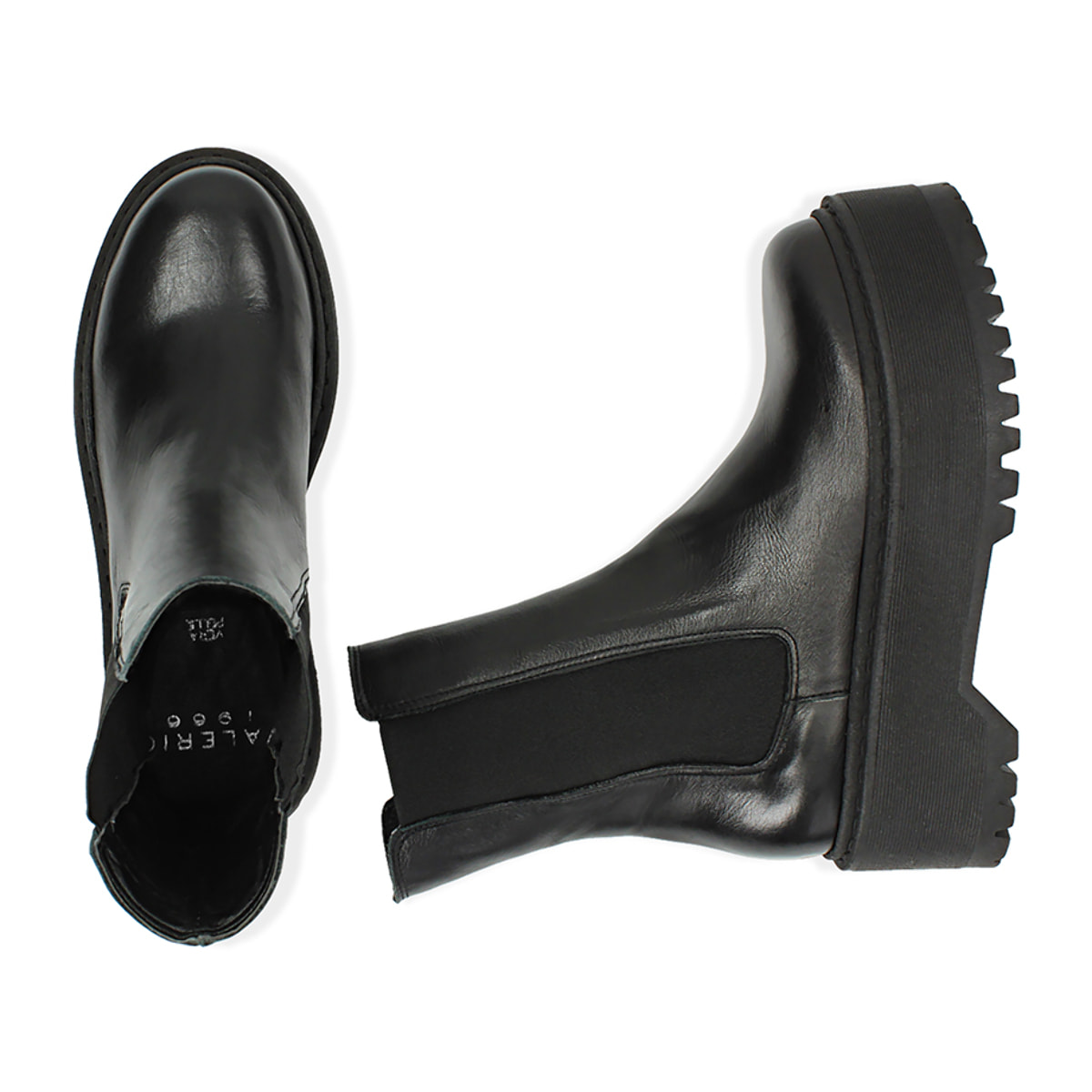 Chelsea boots platform neri in pelle di vitello