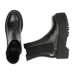 Chelsea boots platform neri in pelle di vitello