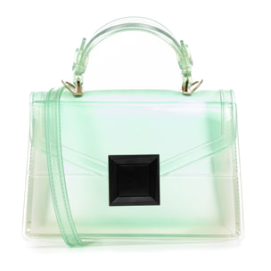 Zapponeta bolso tote mini, de PVC transparente con degradado.