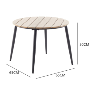 Salon de jardin scandinave 5 places en résine effet rotin et noir REESE