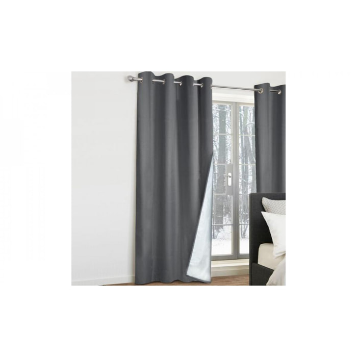 Rideau thermique gris anthracite - lot de 2