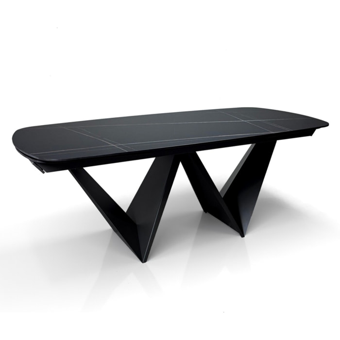 Tomasucci Table extensible CLEFT EVO BLACK MARBLE - GREY