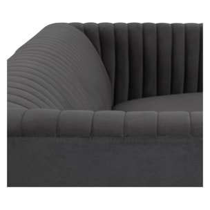 Canapé 2 places en velours gris - Gatsby