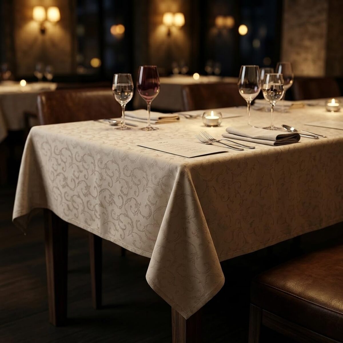 Tovaglia antimacchia impermeabile in poliestere resistente, ideale per uso quotidiano e occasioni, protegge da liquidi e sporco, facile da pulire, pratica e durevole, design elegante per cucina e sala da pranzo